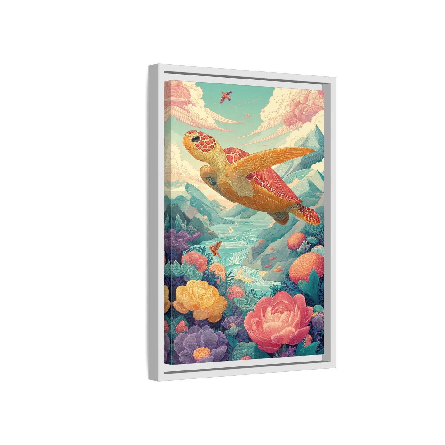 Vibrant Turtle Art | Whimsical Nature Illustration