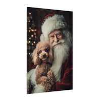 Heartwarming Santa and Poodle Artwork – Holiday Home Décor