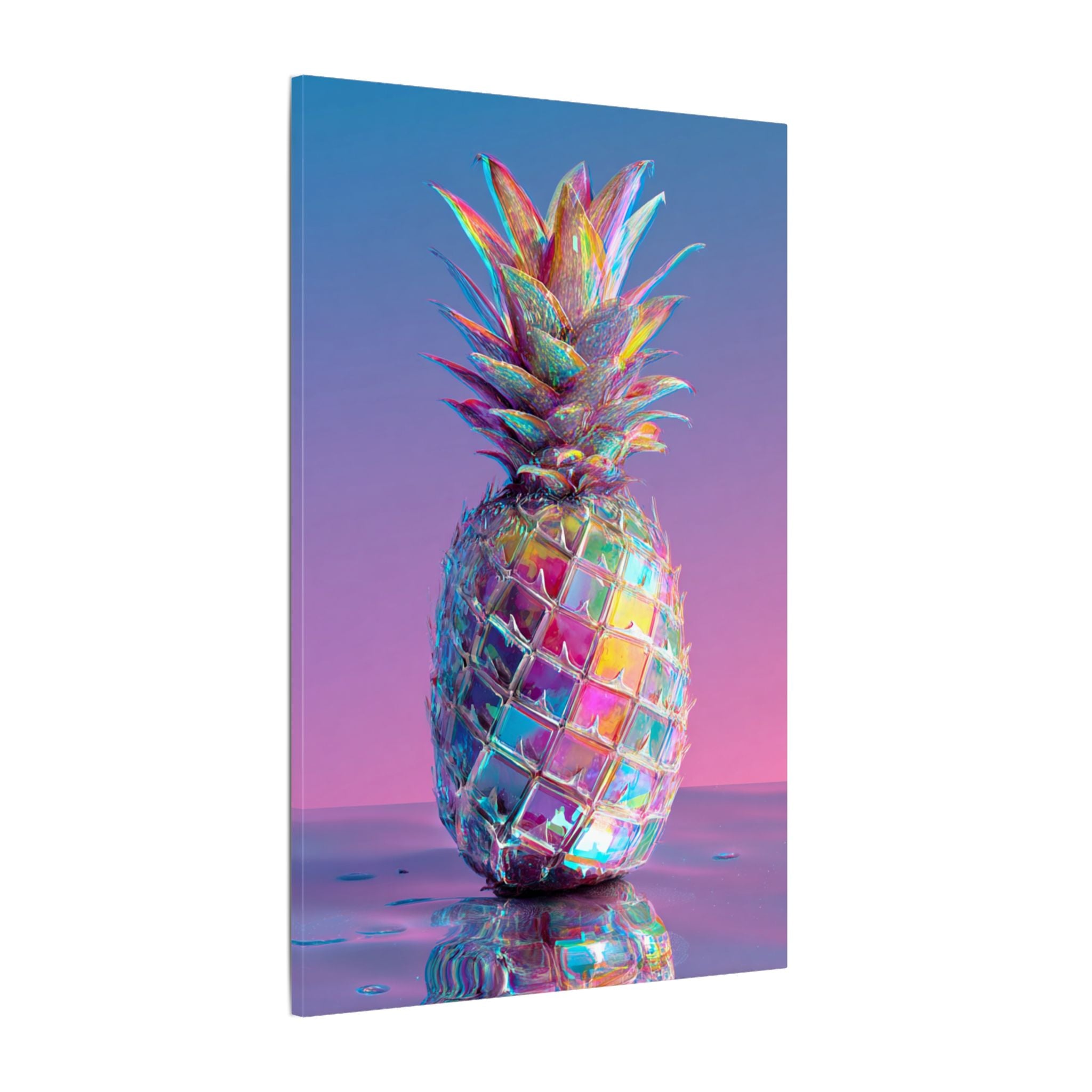 Colorful Pineapple Canvas Art | Abstract Tropical Design