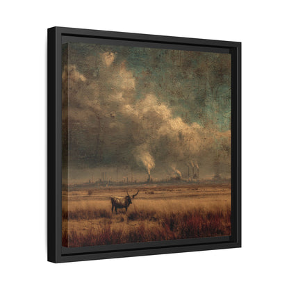 Cattle in Industrial Landscape | Vintage Style Art Print