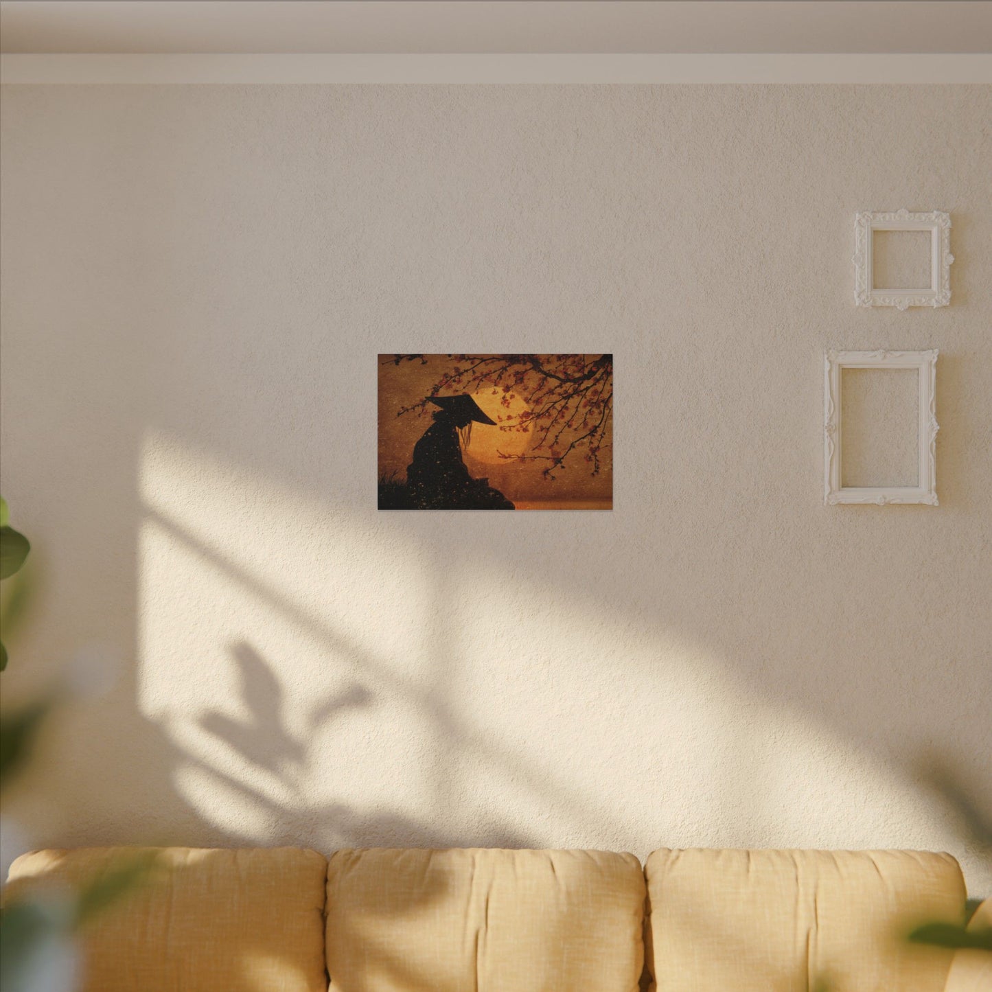 Serene Silhouette of Contemplation | Asian-Inspired Artwork
