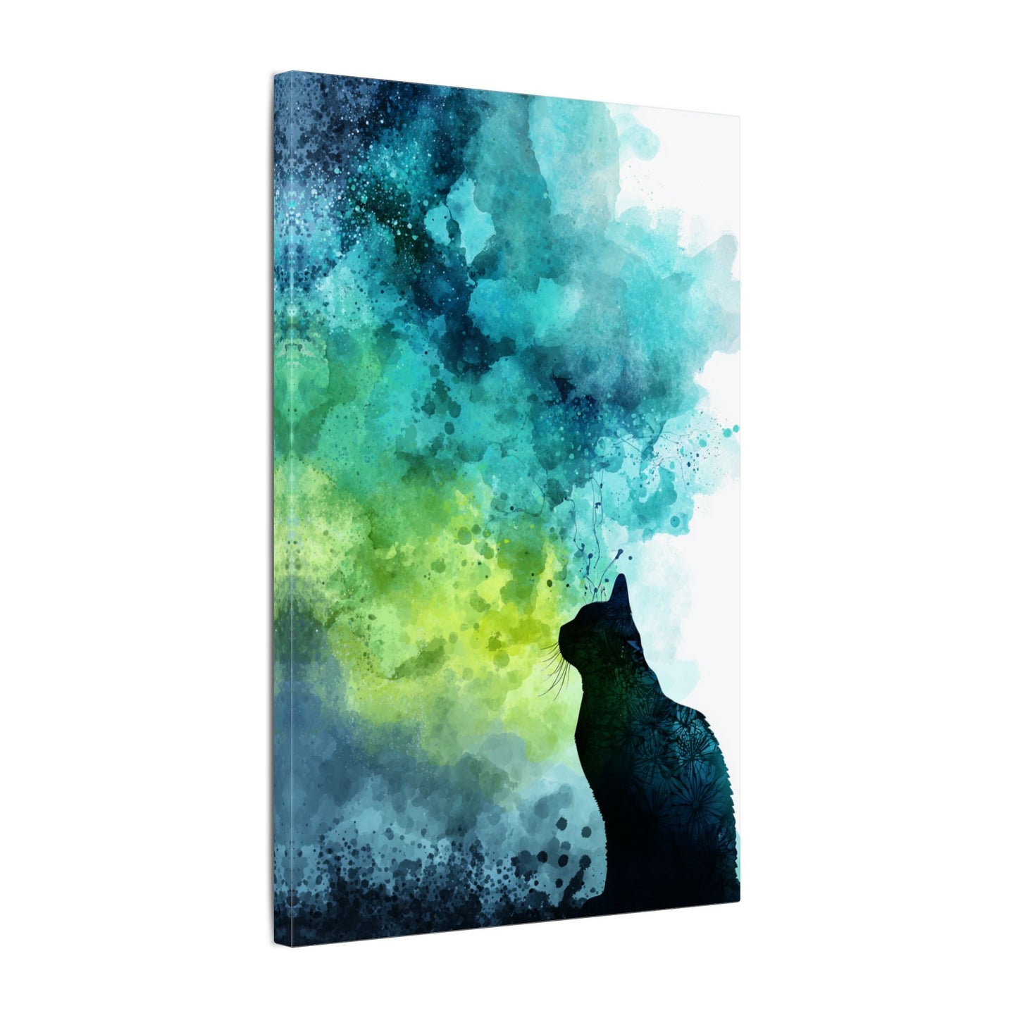 Dreamy Cat Watercolor Art Print - Serene Home Decor