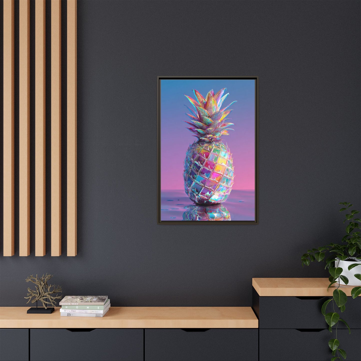 Colorful Pineapple Canvas Art | Abstract Tropical Design