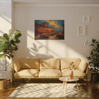 Autumn Festival Night Scene - Colorful Impressionist Art