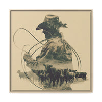 Lone Cowboy Silhouette Art - Vintage Western Charm