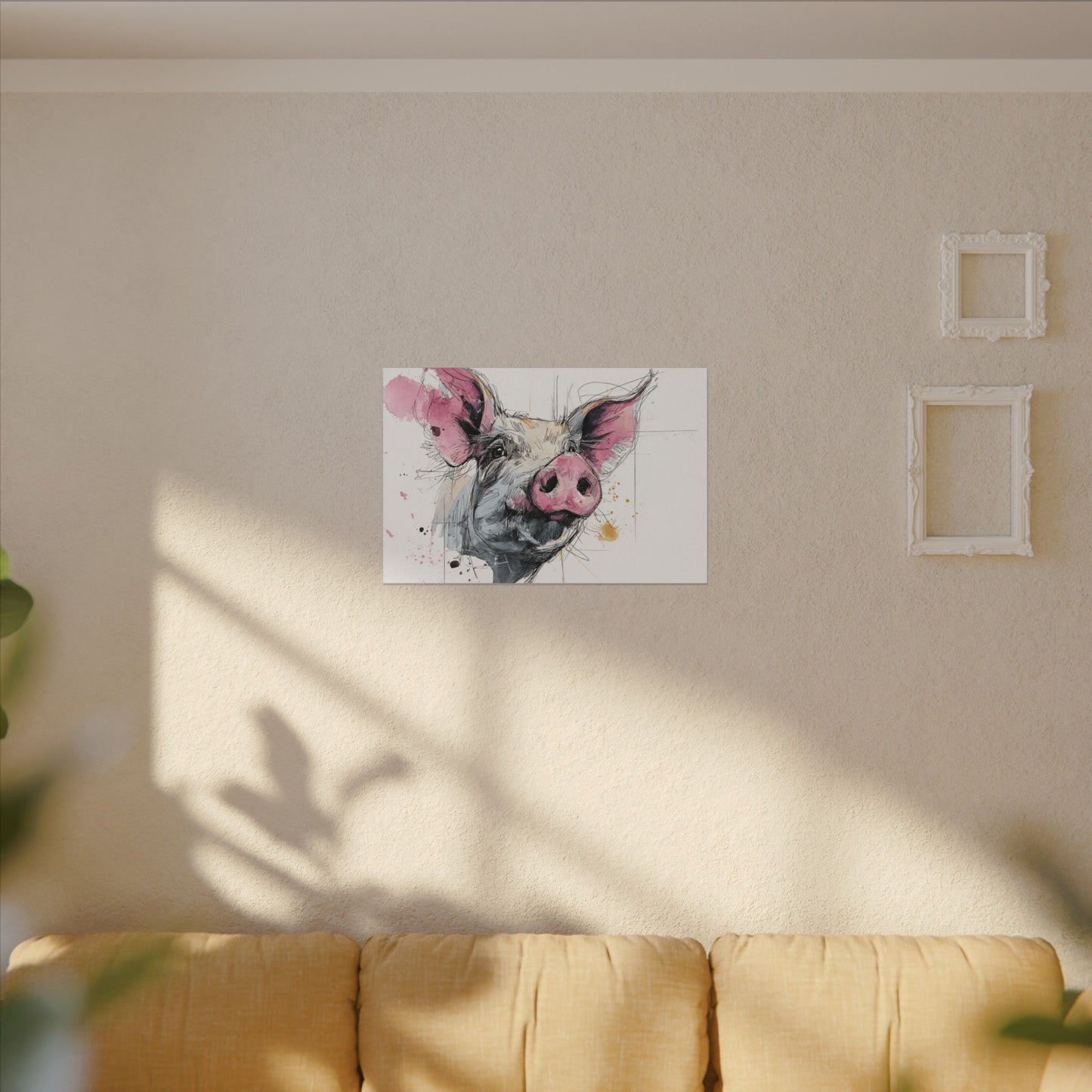 Whimsical Pig Art Print - Playful Farmhouse Decor