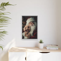 Heartwarming Santa and Poodle Artwork – Holiday Home Décor