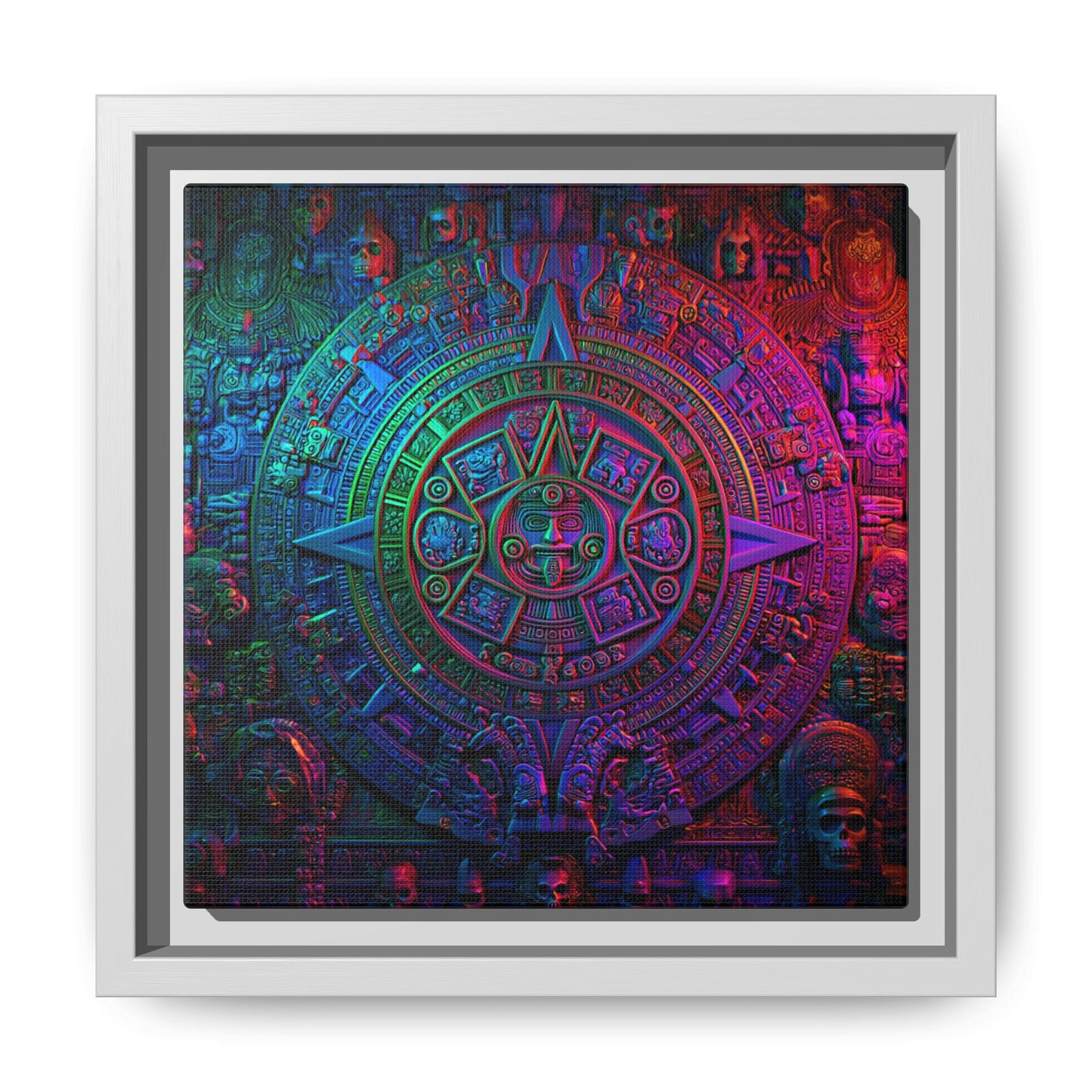Aztec Mandala Wall Art - Colorful Cultural Decor