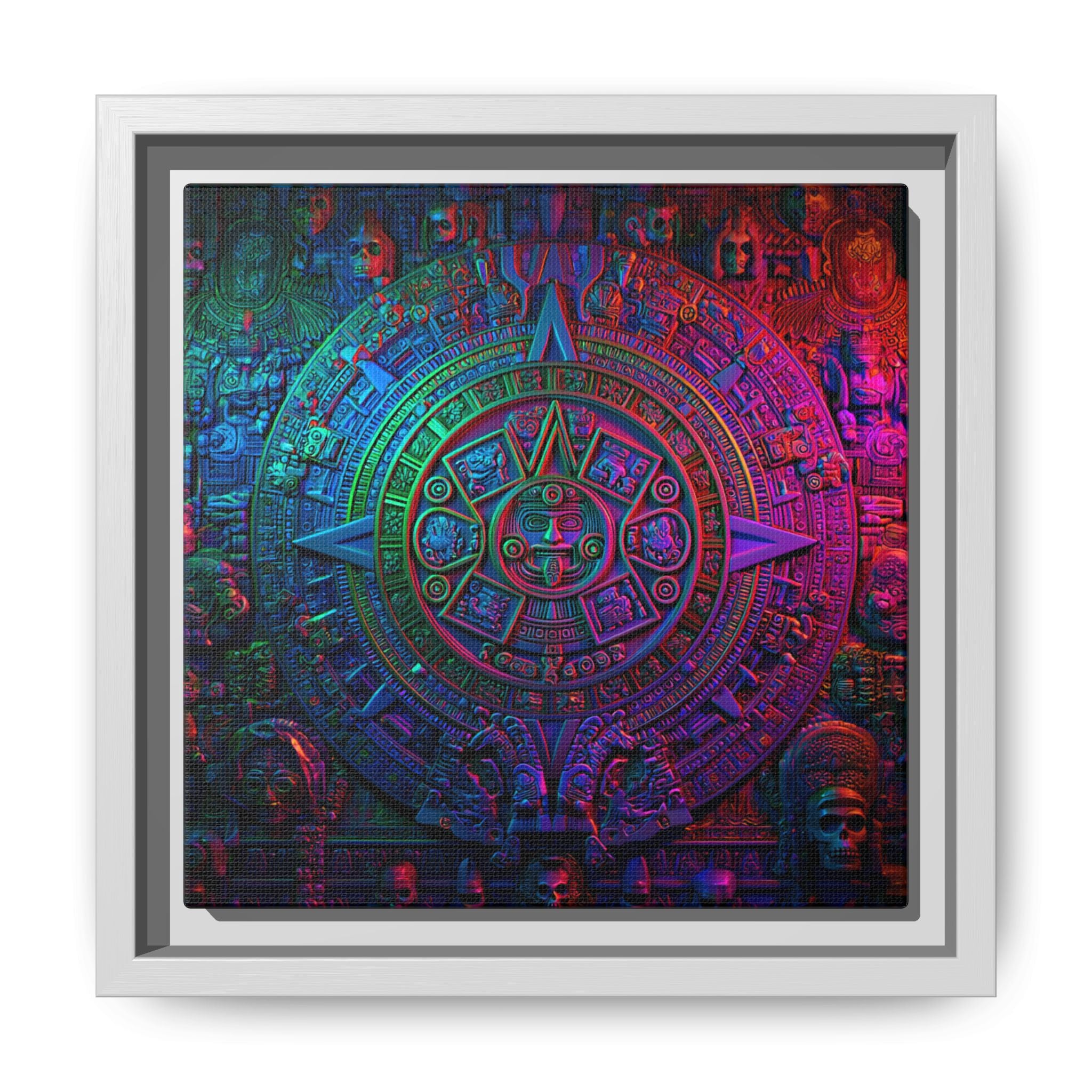 Aztec Mandala Wall Art - Colorful Cultural Decor