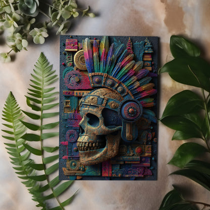 Mexican Sugar Skull Canvas Wall Art – styled room view 3