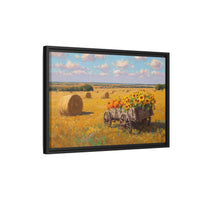 Sunflower Harvest Wagon Decor | Rustic Farm Art for Home