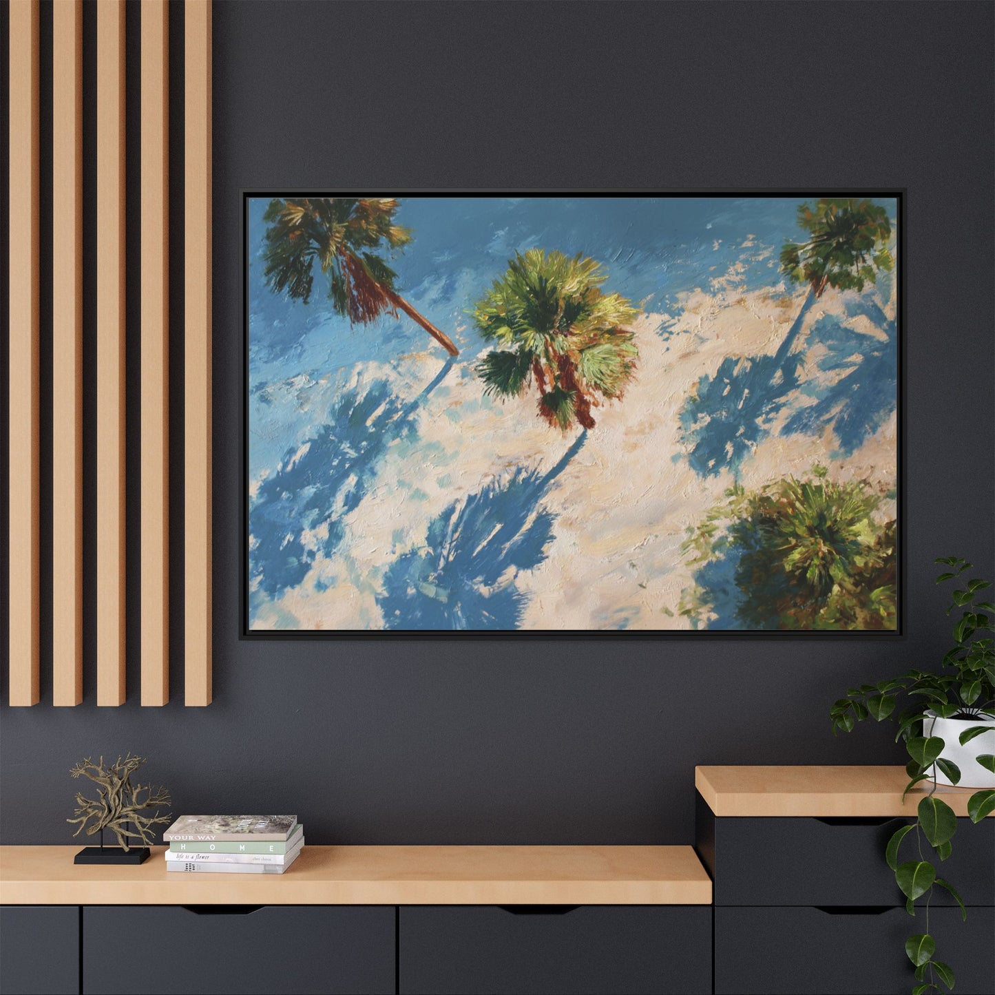 Tropical Palm Trees Artwork | Vibrant Coastal Landscape