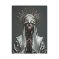 Ethereal Blindfolded Saint Art | Spiritual Home Decor
