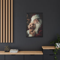 Heartwarming Santa and Poodle Artwork – Holiday Home Décor
