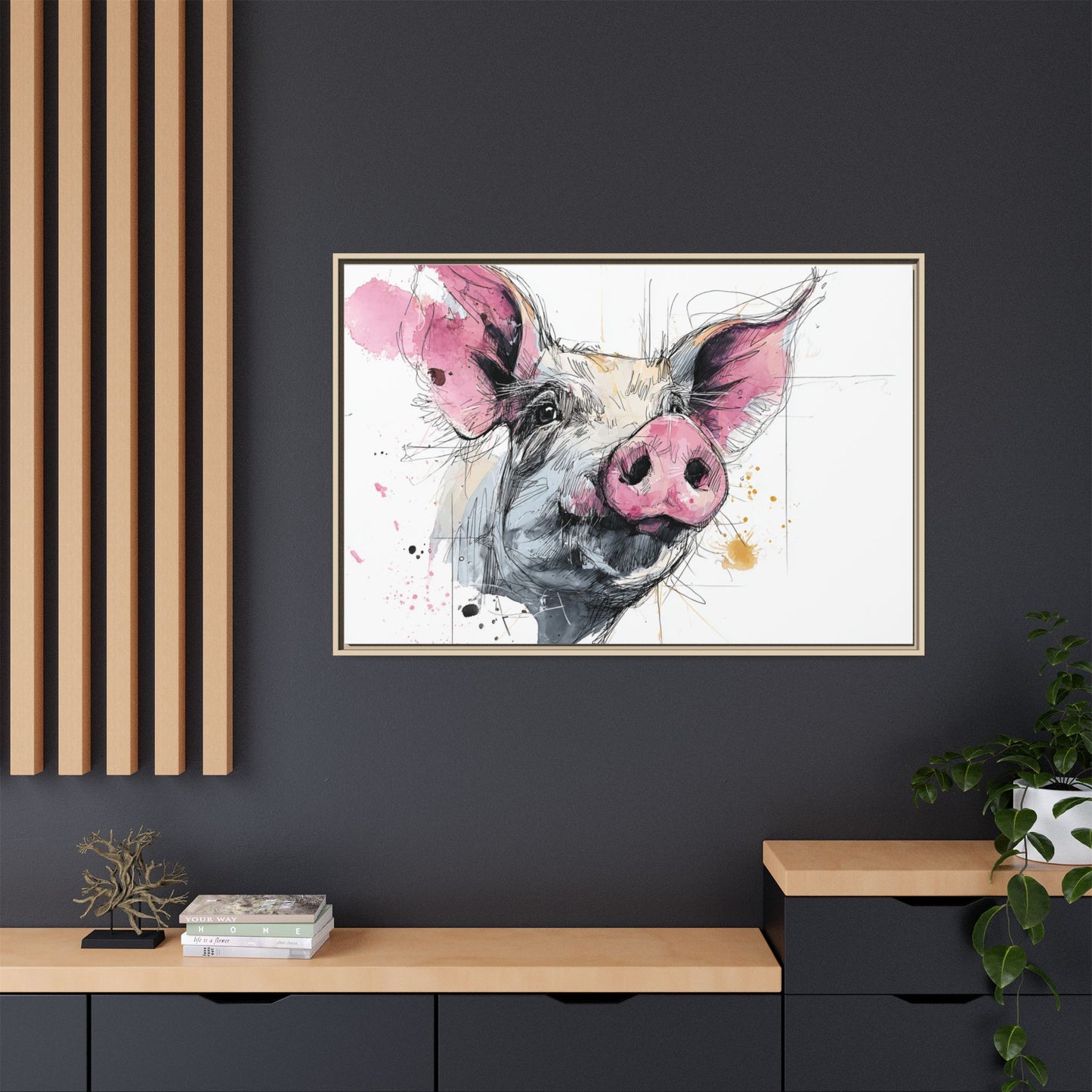 Whimsical Pig Art Print - Playful Farmhouse Decor