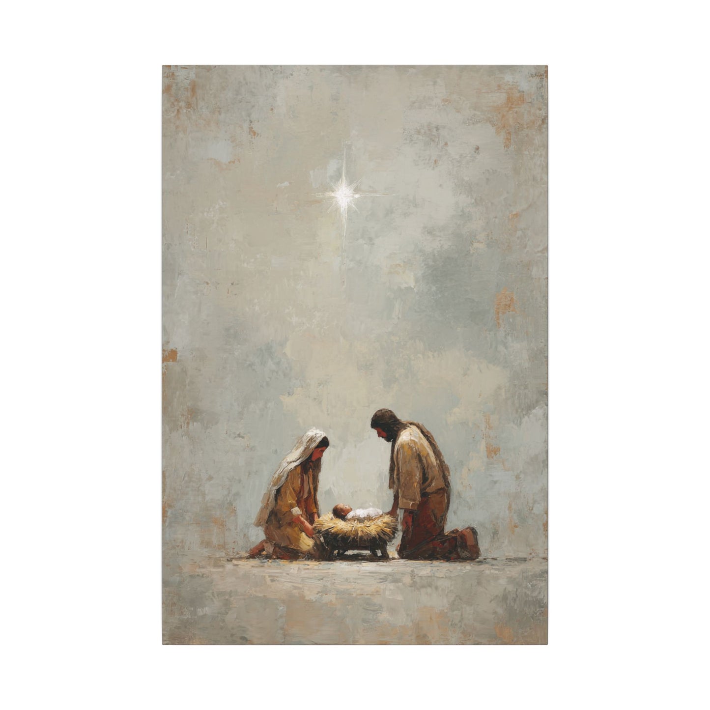 Nativity Scene Art Print - Warm Family Vibes