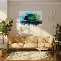 Hedgehog Silhouette Watercolor Art | Nature-Inspired Home Decor