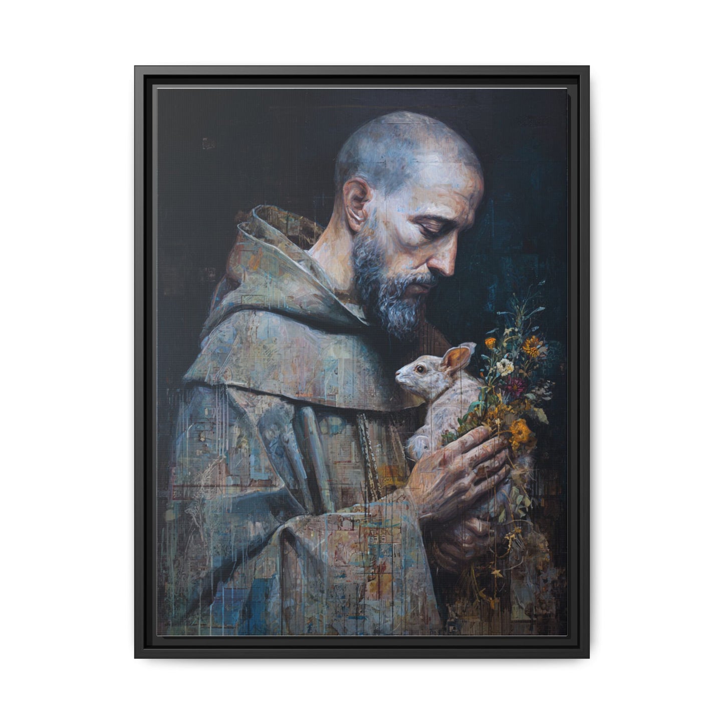 Saint Francis and Rabbit Artwork - Nature Inspired Wall Art
