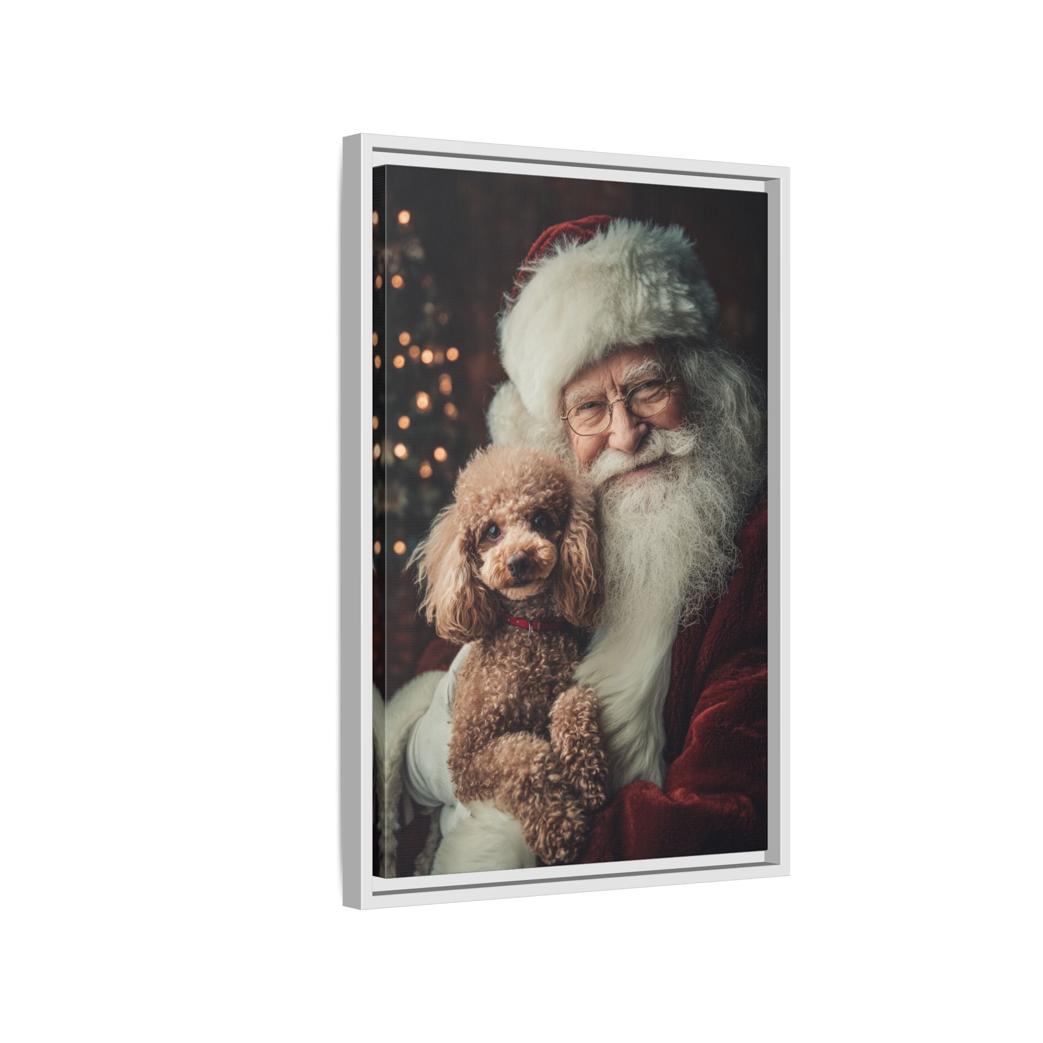 Heartwarming Santa and Poodle Artwork – Holiday Home Décor