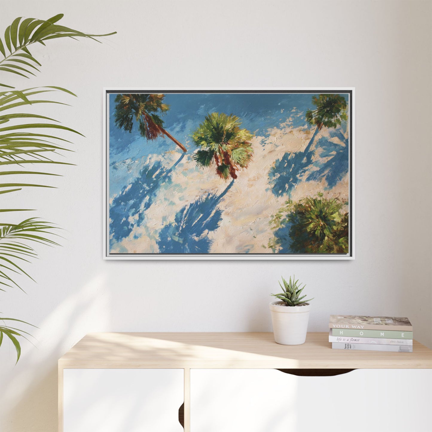 Tropical Palm Trees Artwork | Vibrant Coastal Landscape