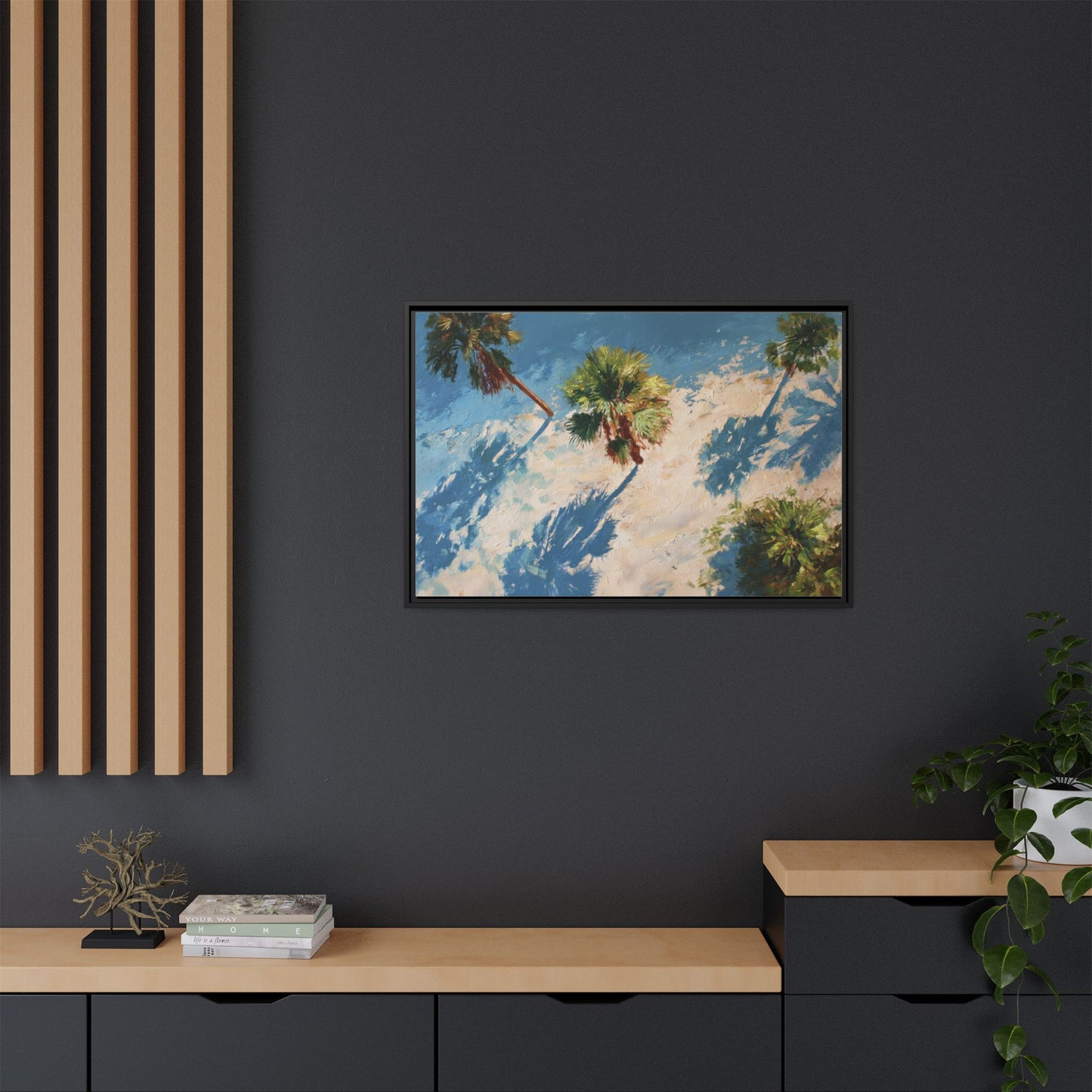 Tropical Palm Trees Artwork | Vibrant Coastal Landscape
