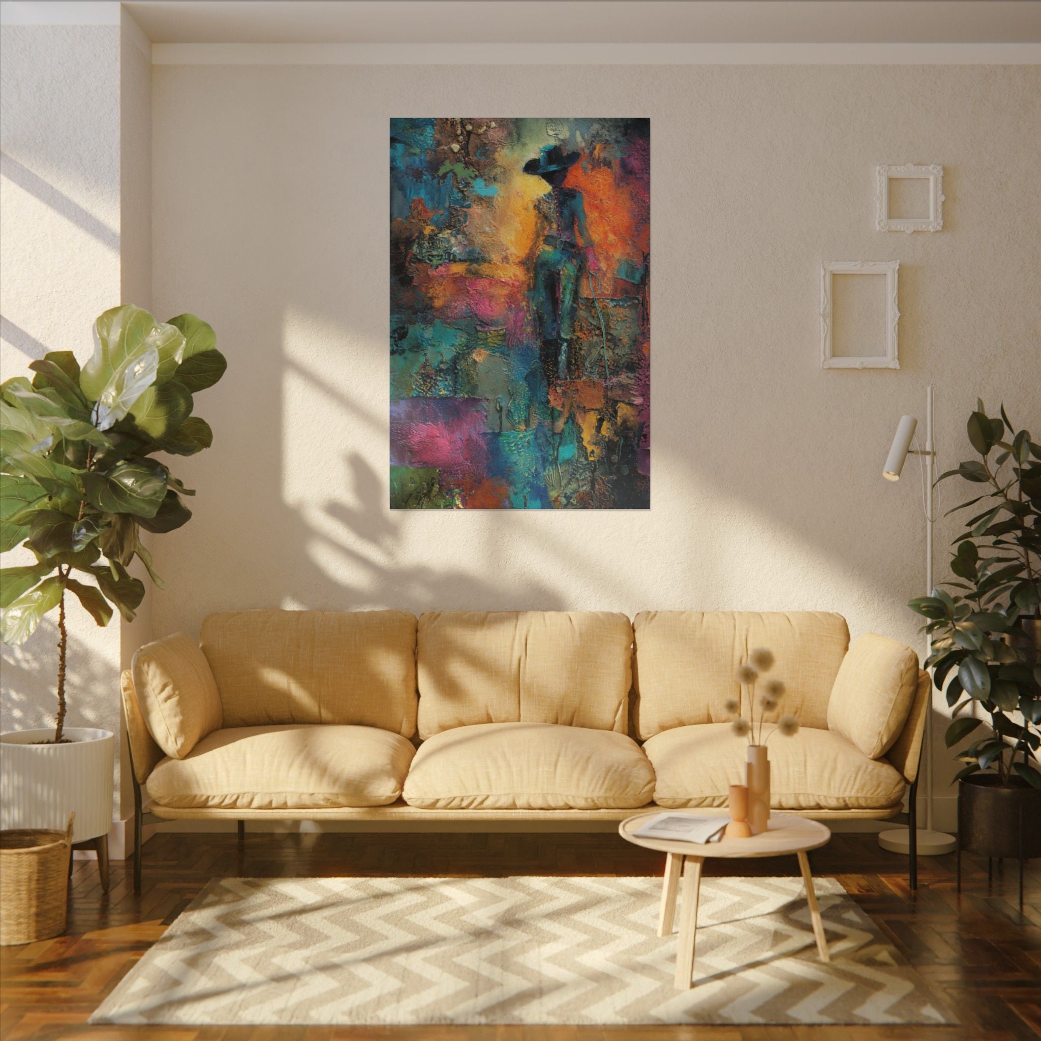 Abstract Cowgirl Art | Colorful Canvas Artwork