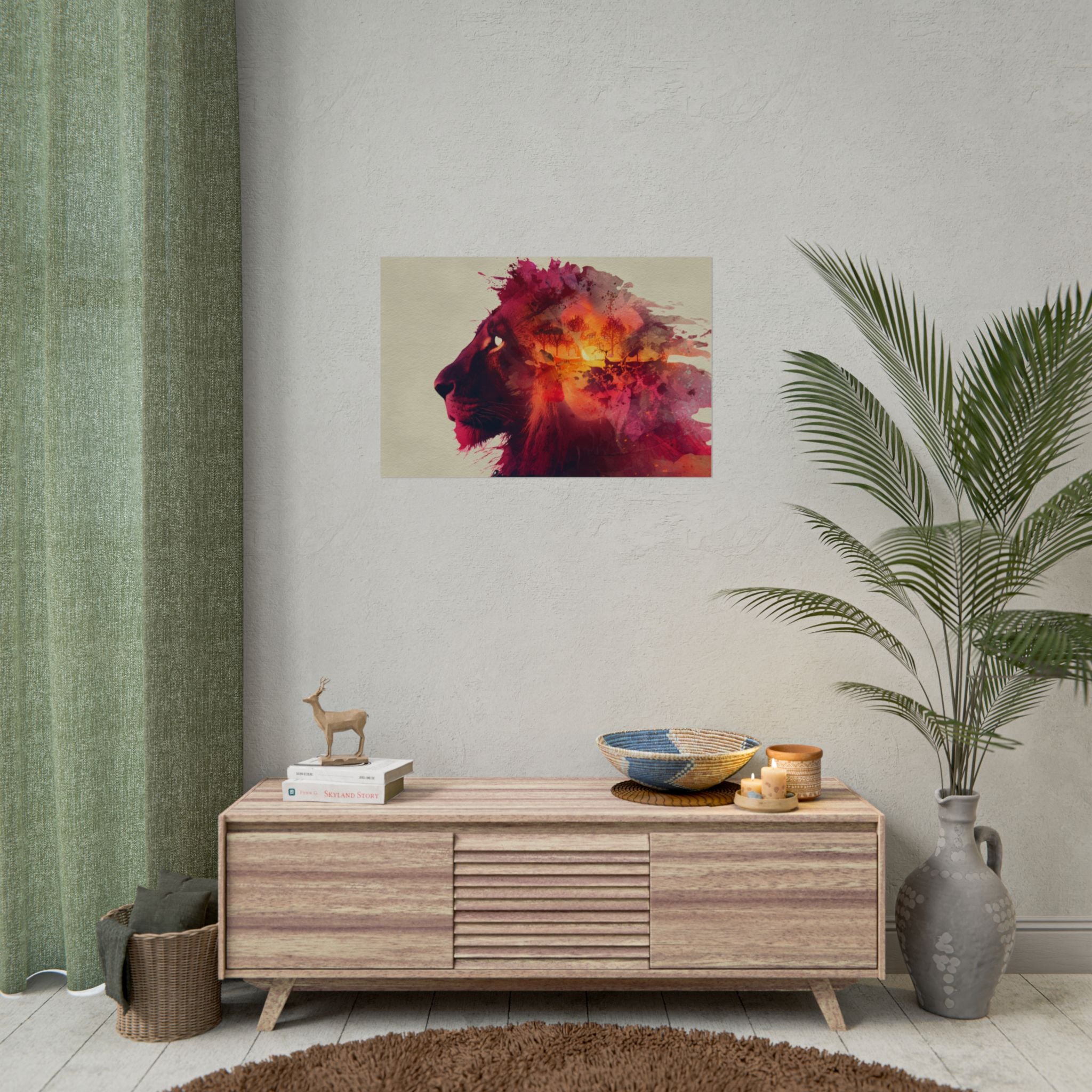 Majestic Lion Watercolor Art | Vibrant Animal Portrait