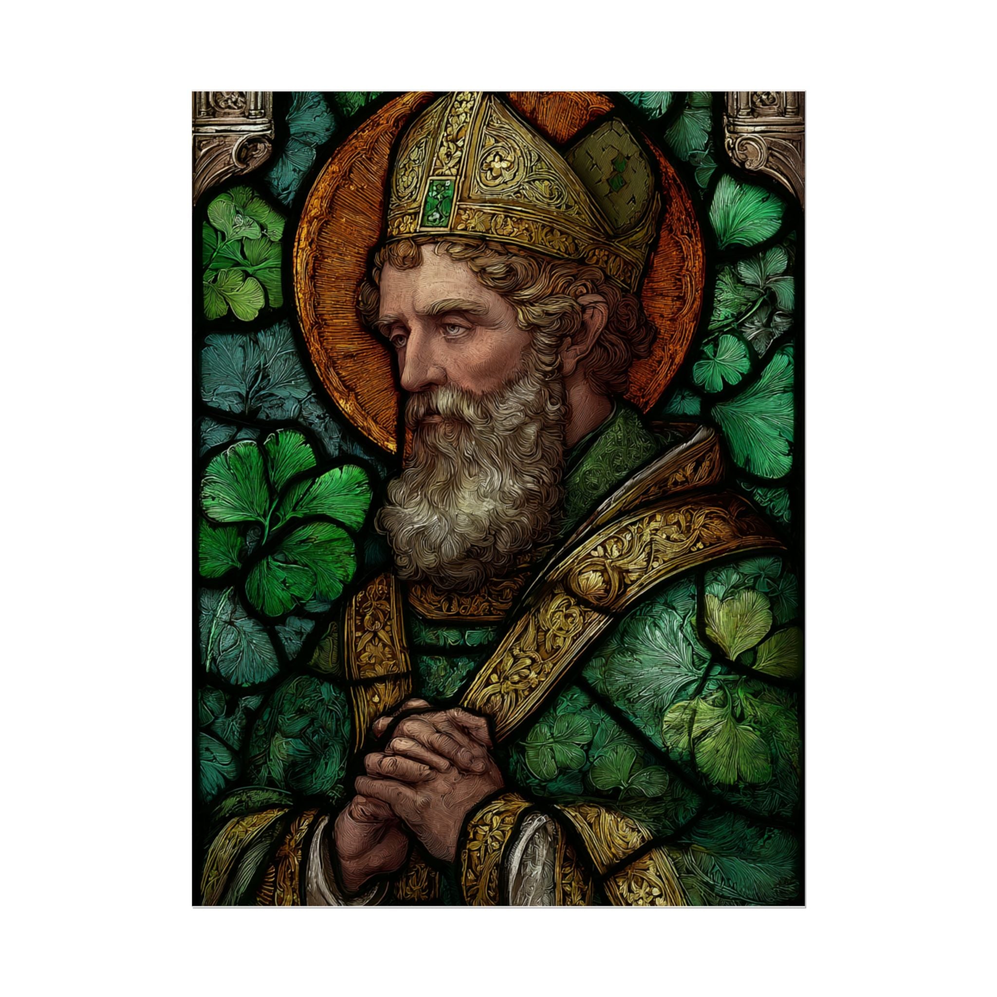 Saint Artwork | Irish Heritage Art | Traditional Green Tones