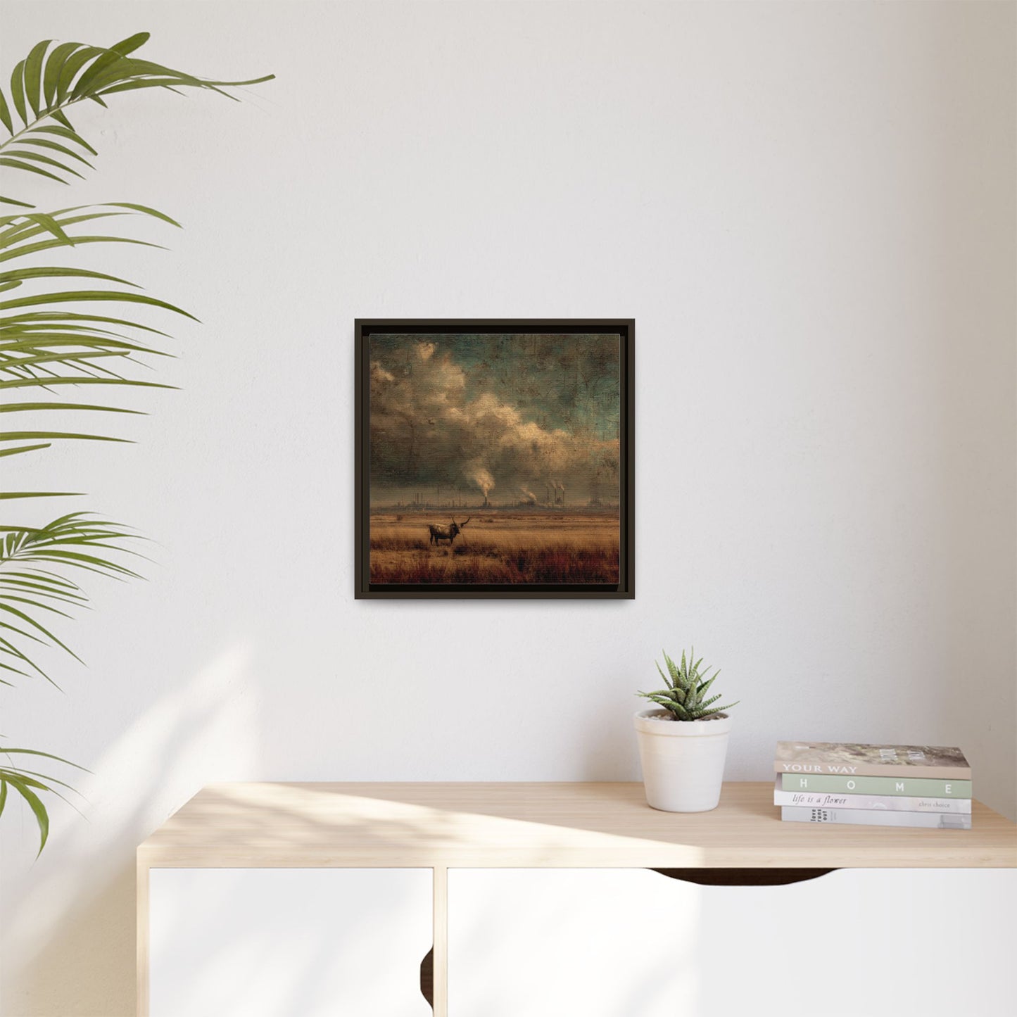 Cattle in Industrial Landscape | Vintage Style Art Print