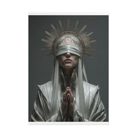 Ethereal Blindfolded Saint Art | Spiritual Home Decor