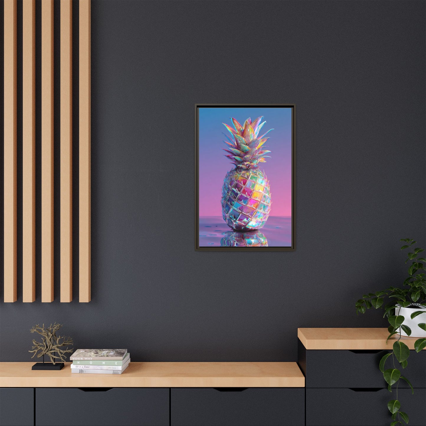 Colorful Pineapple Canvas Art | Abstract Tropical Design