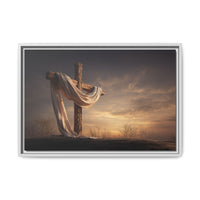 Rustic Cross Wall Art with Draped Fabric | Inspirational Decor
