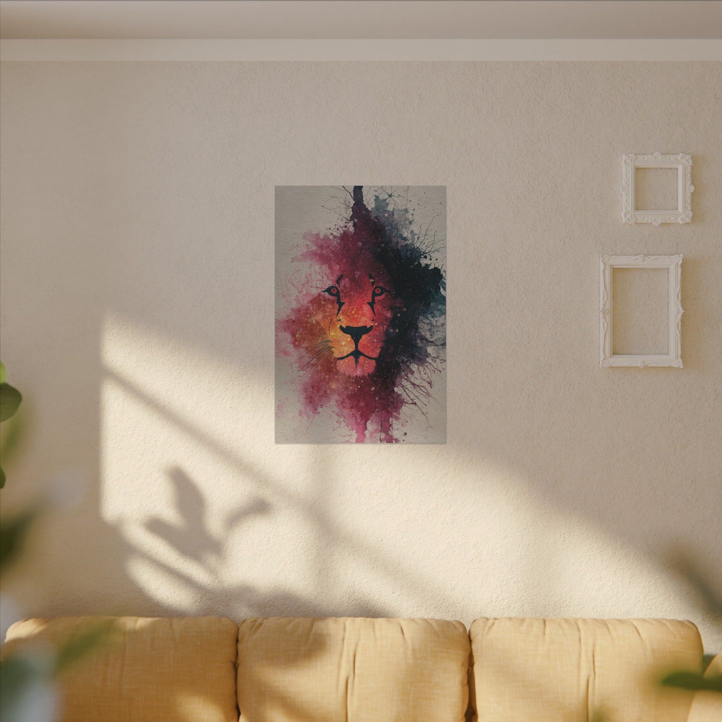 Majestic Lion Watercolor Art | Vibrant Animal Portrait