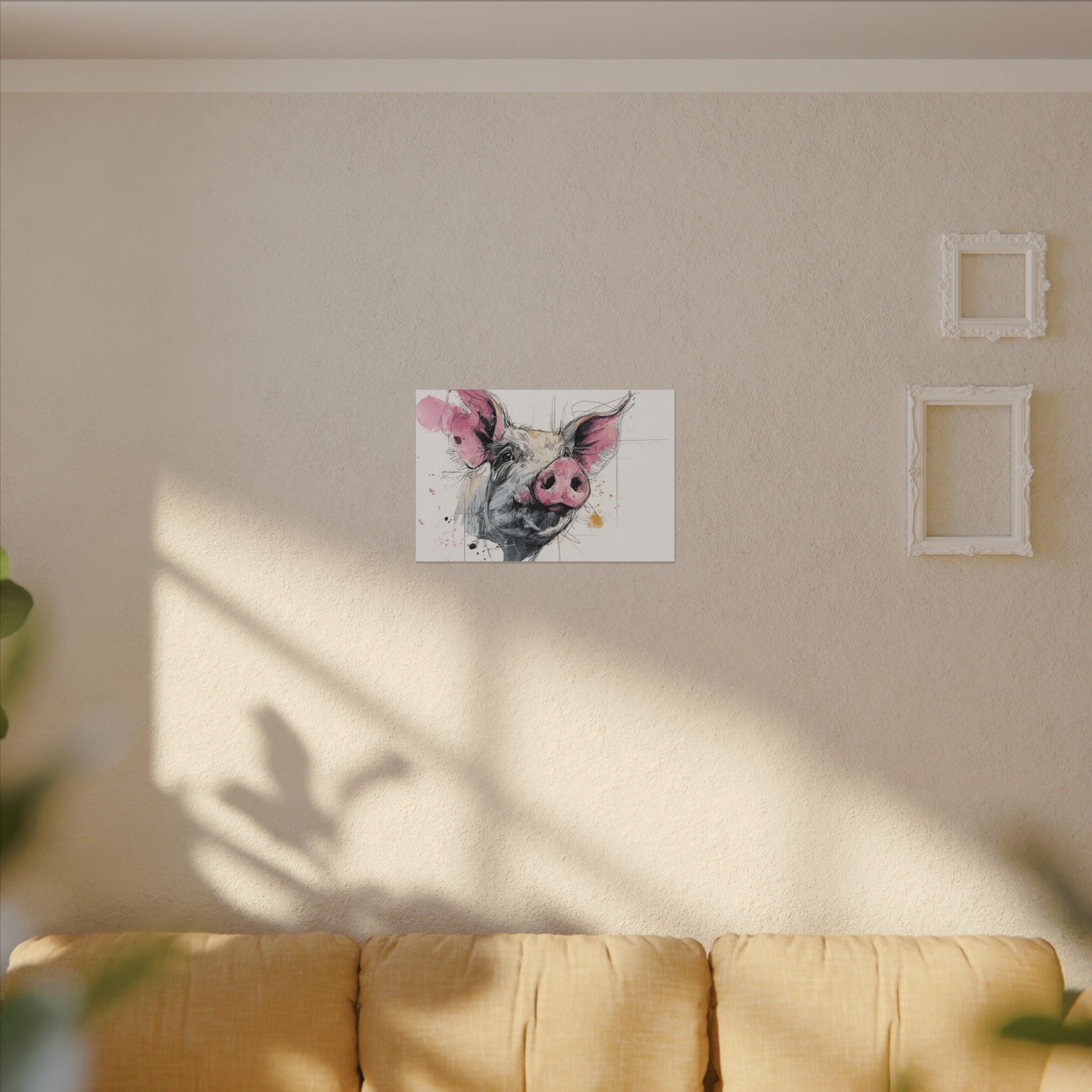 Whimsical Pig Art Print - Playful Farmhouse Decor