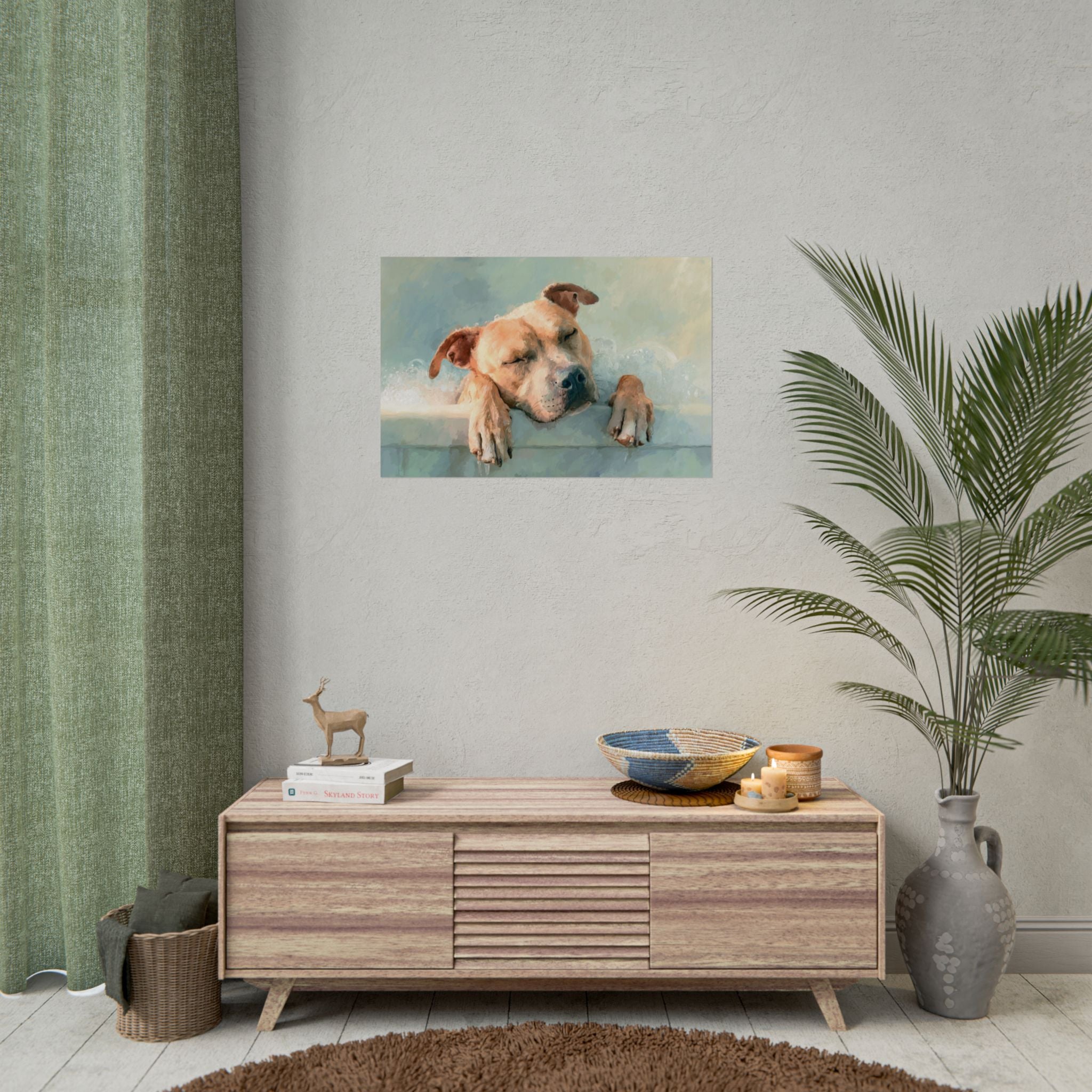 Cozy Dog Portrait | Serene Animal Artwork for Warm Spaces