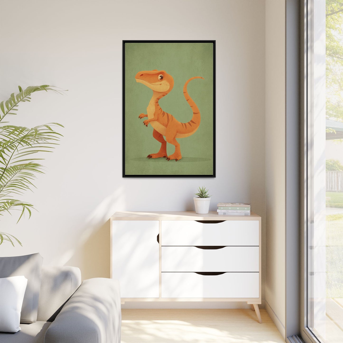 Whimsical Dinosaur Illustration Art for Kids' Rooms