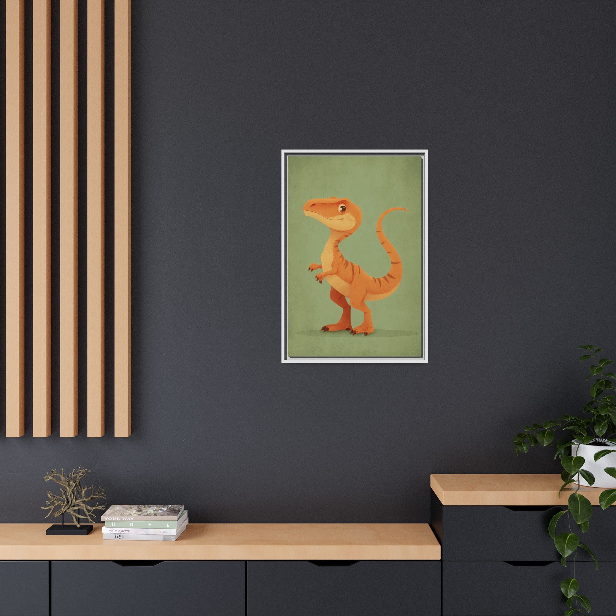 Whimsical Dinosaur Illustration Art for Kids' Rooms
