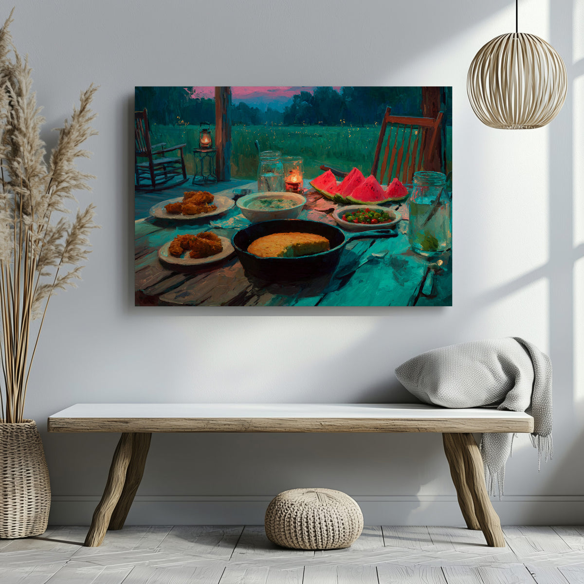 Impressionist Farmhouse Wall Art – styled room view 6