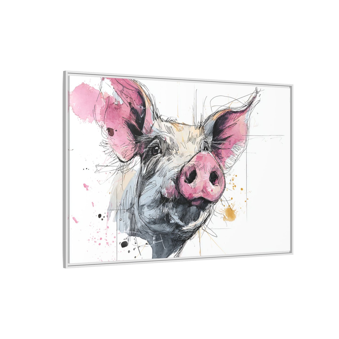 Whimsical Pig Art Print - Playful Farmhouse Decor
