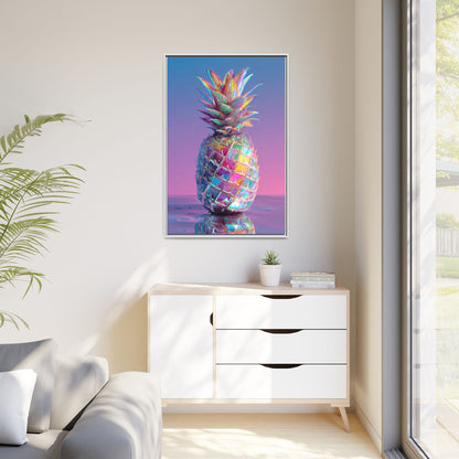 Colorful Pineapple Canvas Art | Abstract Tropical Design