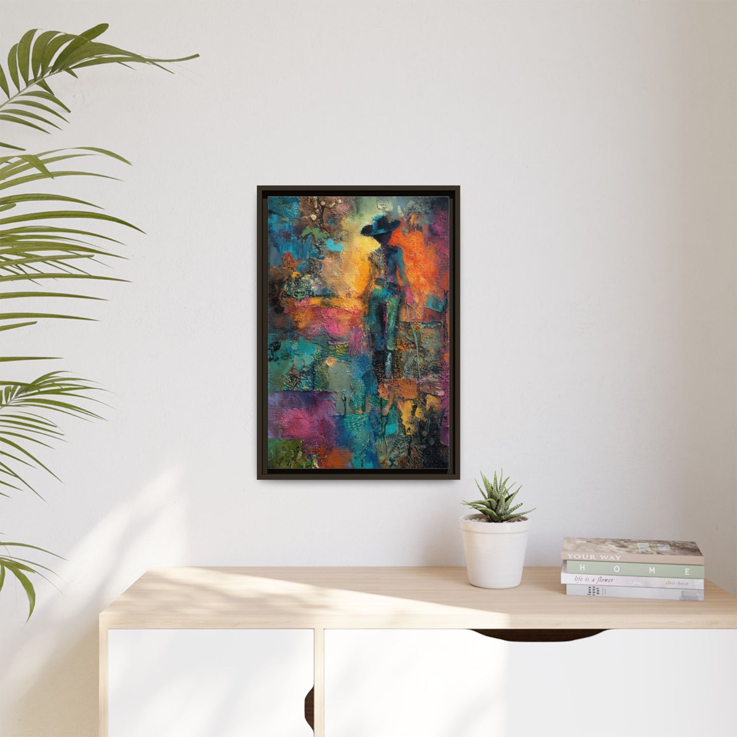 Abstract Cowgirl Art | Colorful Canvas Artwork
