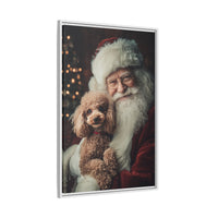 Heartwarming Santa and Poodle Artwork – Holiday Home Décor
