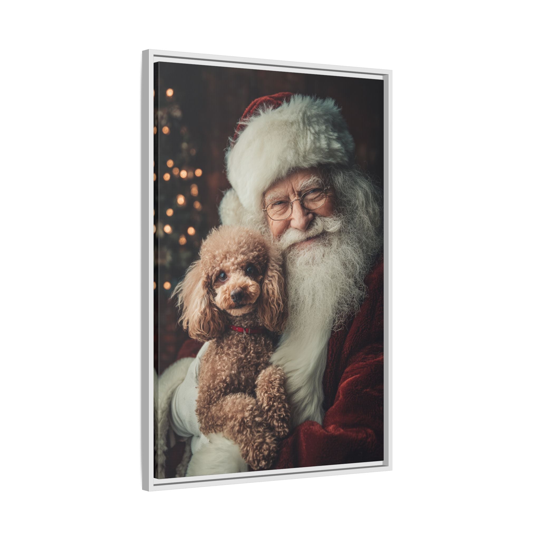 Heartwarming Santa and Poodle Artwork – Holiday Home Décor