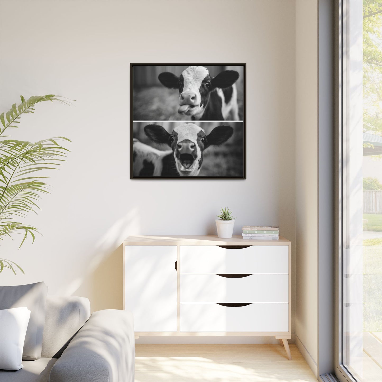 Whimsical Cow Photography | Black and White Animal Art
