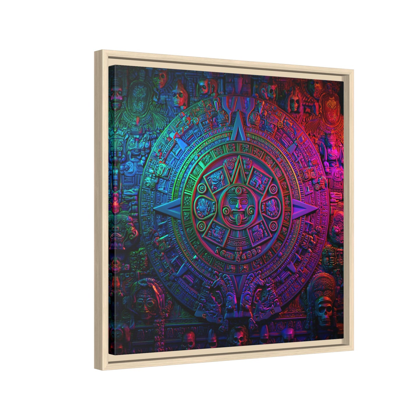 Aztec Mandala Wall Art - Colorful Cultural Decor