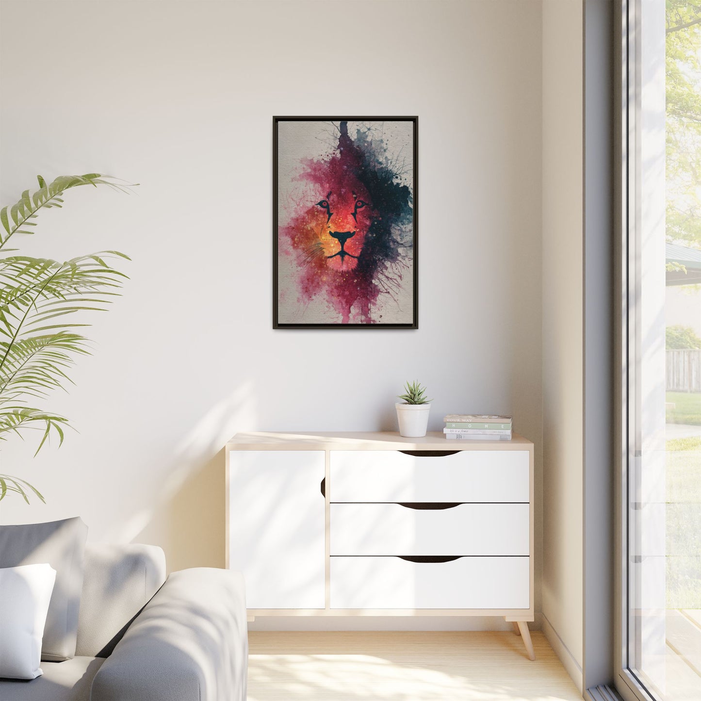 Majestic Lion Watercolor Art | Vibrant Animal Portrait