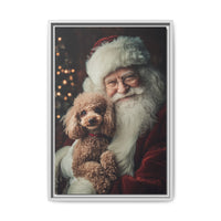 Heartwarming Santa and Poodle Artwork – Holiday Home Décor