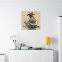 Lone Cowboy Silhouette Art - Vintage Western Charm
