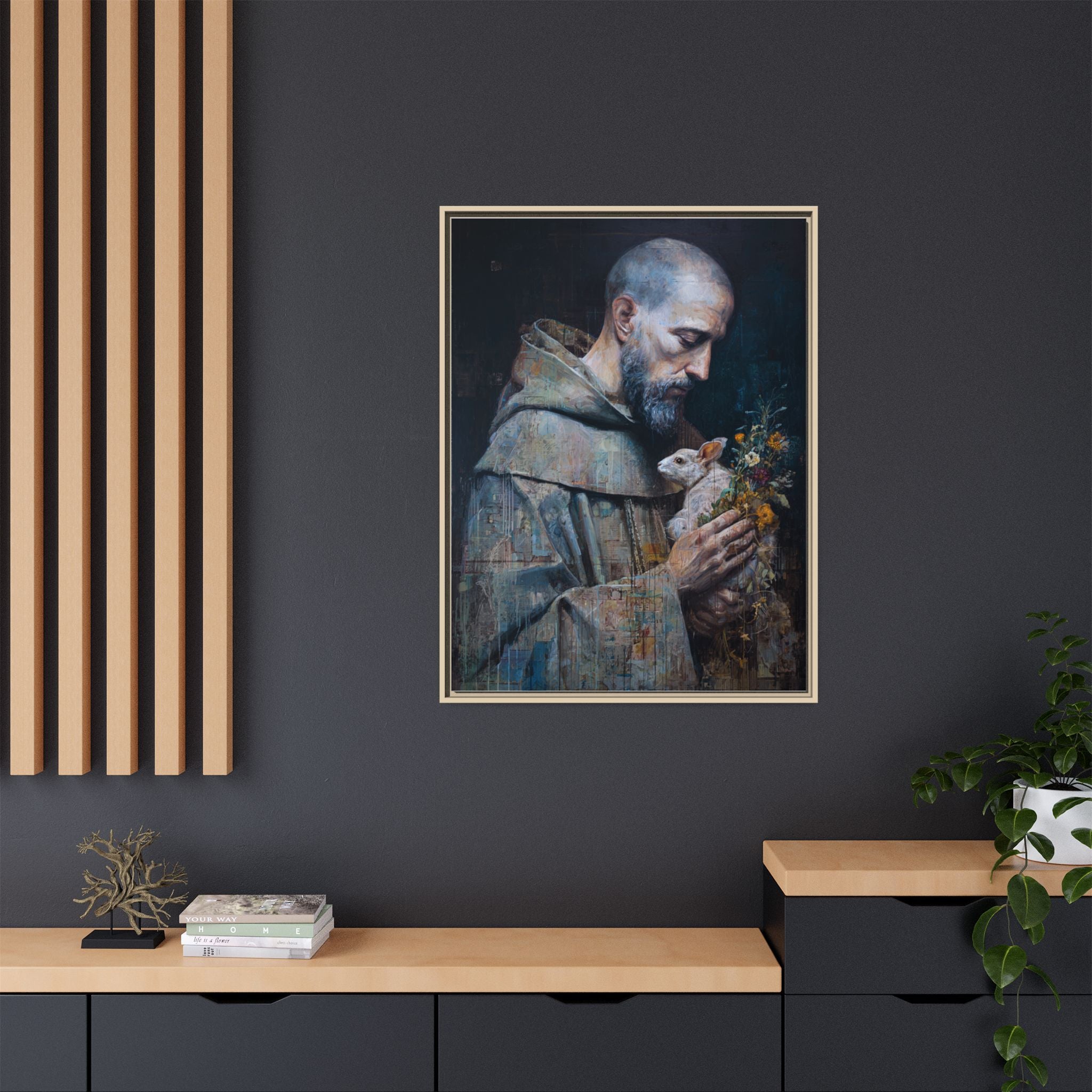 Saint Francis and Rabbit Artwork - Nature Inspired Wall Art