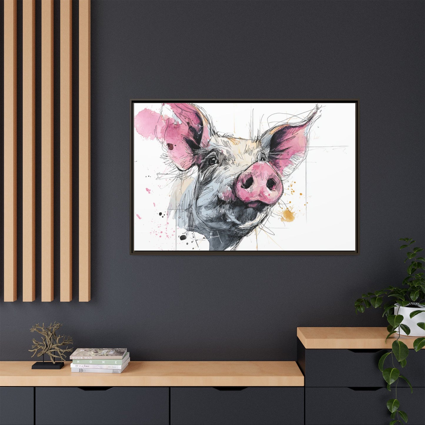 Whimsical Pig Art Print - Playful Farmhouse Decor
